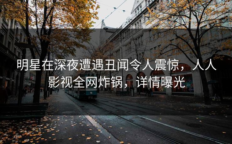 明星在深夜遭遇丑闻令人震惊，人人影视全网炸锅，详情曝光