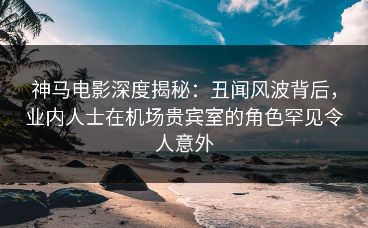 神马电影深度揭秘：丑闻风波背后，业内人士在机场贵宾室的角色罕见令人意外