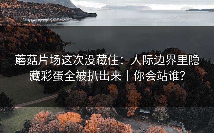 蘑菇片场这次没藏住：人际边界里隐藏彩蛋全被扒出来｜你会站谁？